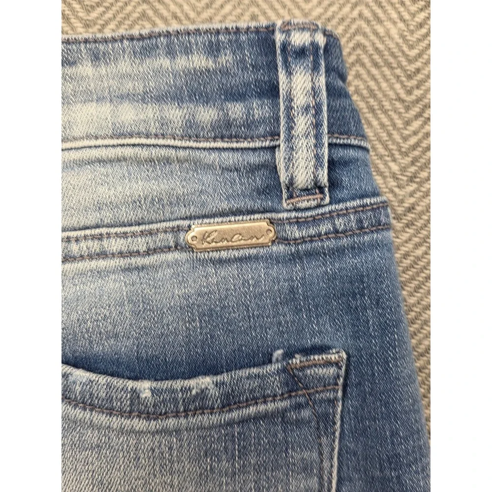 KanCan Signature Mid Rise Skinny Jeans Button Fly Distressed Blue‎ Women Size 29